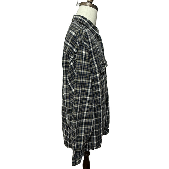 Columbia Shirt Mens XXL Green Blue White Plaid Button Up Long Sleeve Outdoors - Picture 7 of 9